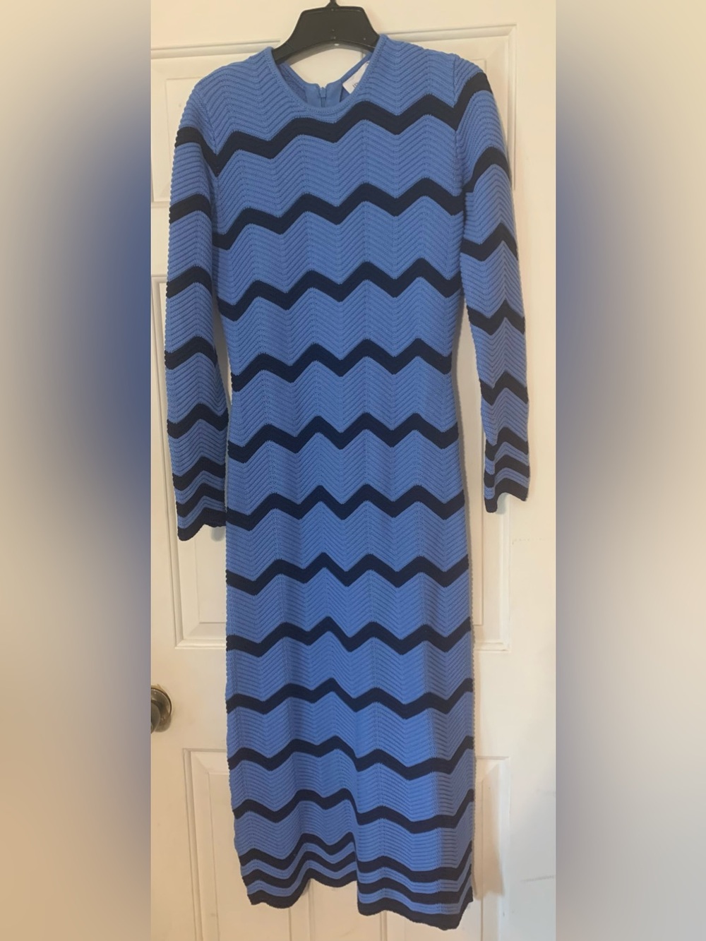 Hyacinth House Blue and Black Zigzag Knit Dress - Women S NWT